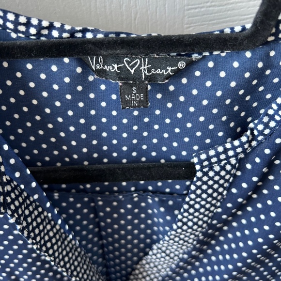 Navy Polka Dot Women's Top - Picture 3 of 8